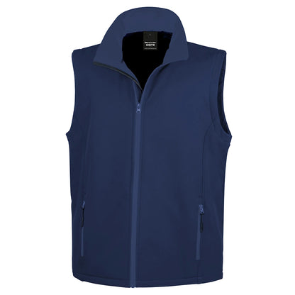 Navy - Front - Result Mens Printable Softshell Body Warmer
