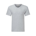 Heather Grey - Front - Fruit Of The Loom Mens Iconic 150 V Neck T-Shirt