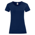 Navy - Front - Fruit of the Loom Womens-Ladies Iconic T-Shirt