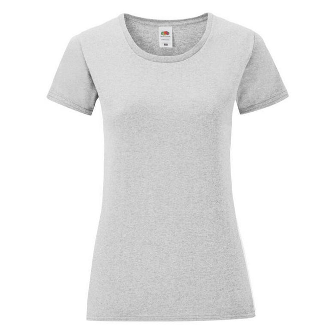 Heather Grey - Front - Fruit of the Loom Womens-Ladies Iconic 150 T-Shirt