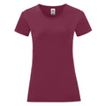 Burgundy - Front - Fruit of the Loom Womens-Ladies Iconic T-Shirt