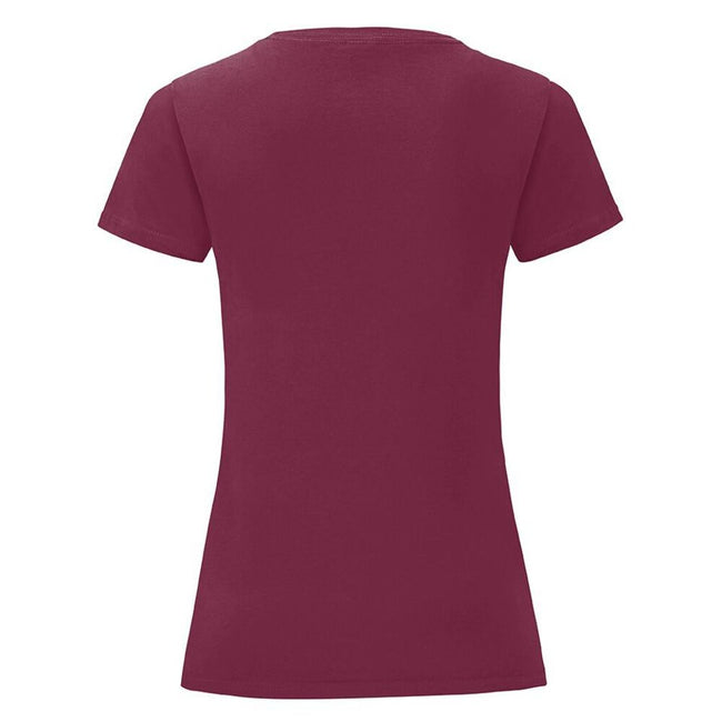 Burgundy - Back - Fruit of the Loom Womens-Ladies Iconic 150 T-Shirt