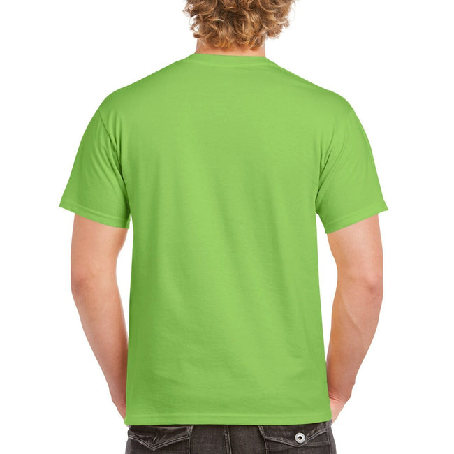 Lime - Back - Gildan Mens Heavy Cotton Short Sleeve T-Shirt (Pack Of 5)