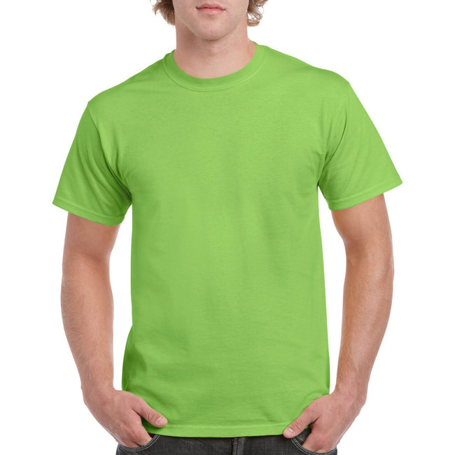 Lime - Side - Gildan Mens Heavy Cotton Short Sleeve T-Shirt (Pack Of 5)