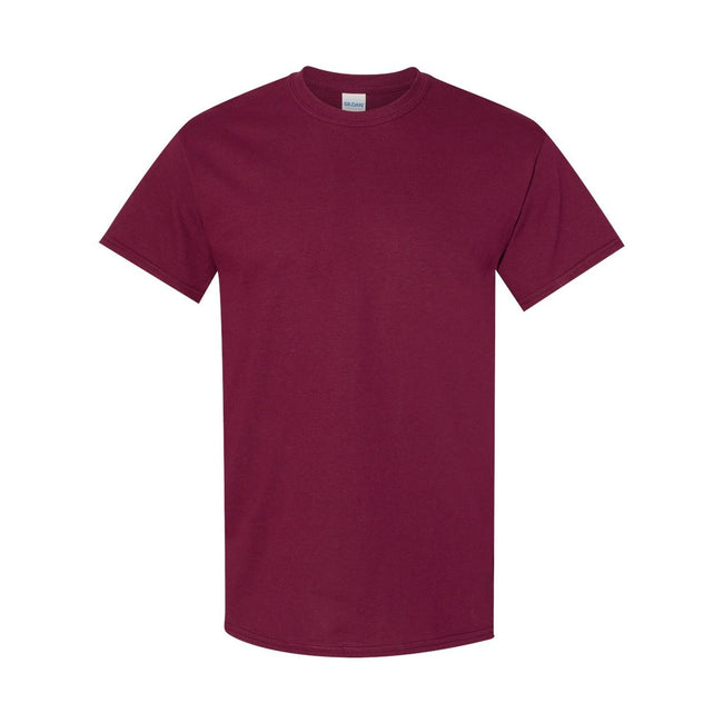 Maroon - Front - Gildan Mens Heavy Cotton Short Sleeve T-Shirt (Pack Of 5)