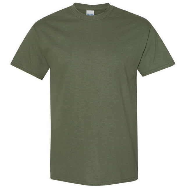 Military Green - Front - Gildan Mens Heavy Cotton Short Sleeve T-Shirt (Pack Of 5)