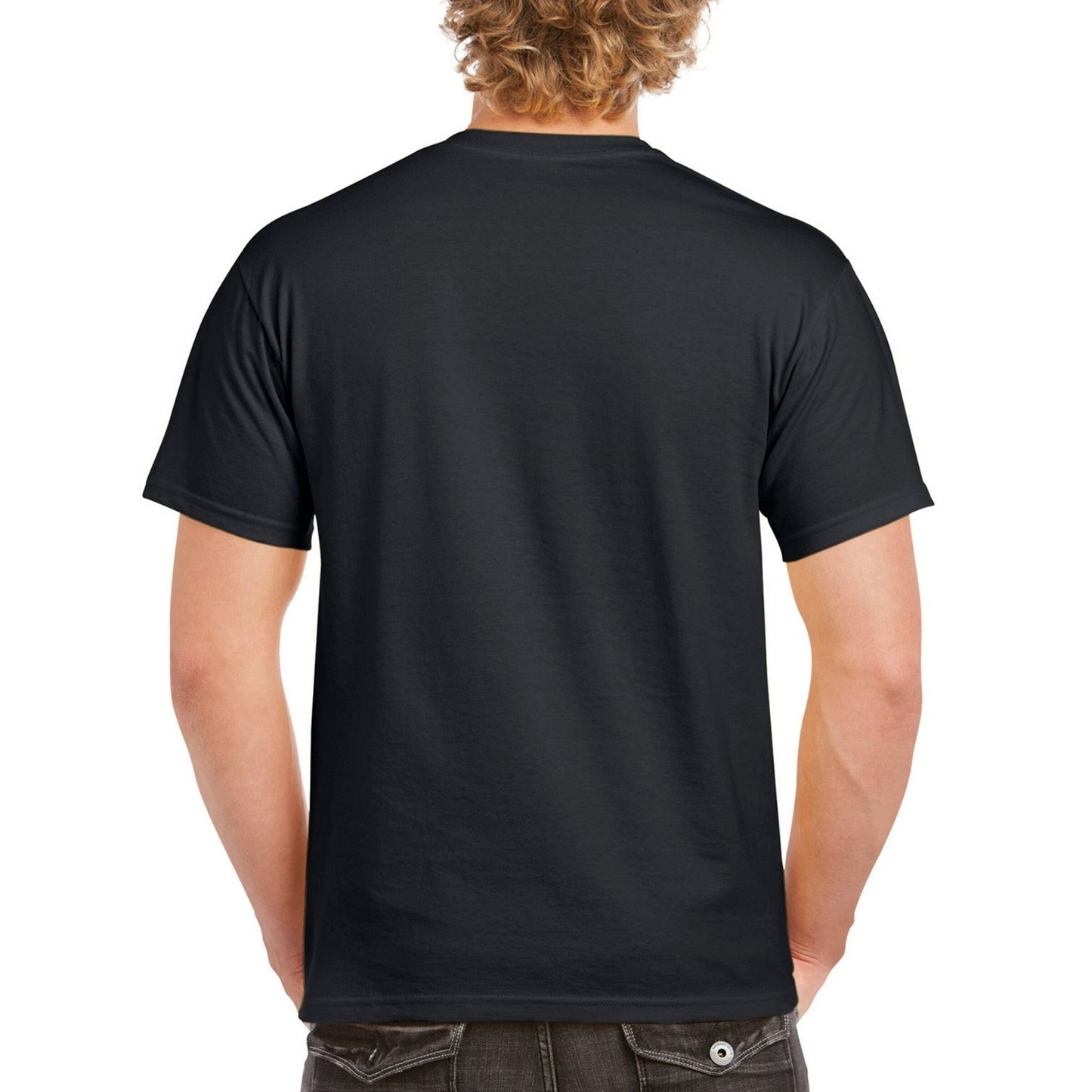 Black - Side - Gildan Mens Heavy Cotton Short Sleeve T-Shirt (Pack Of 5)