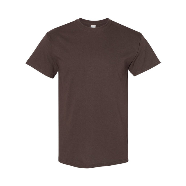 Dark Chocolate - Front - Gildan Mens Heavy Cotton Short Sleeve T-Shirt (Pack Of 5)