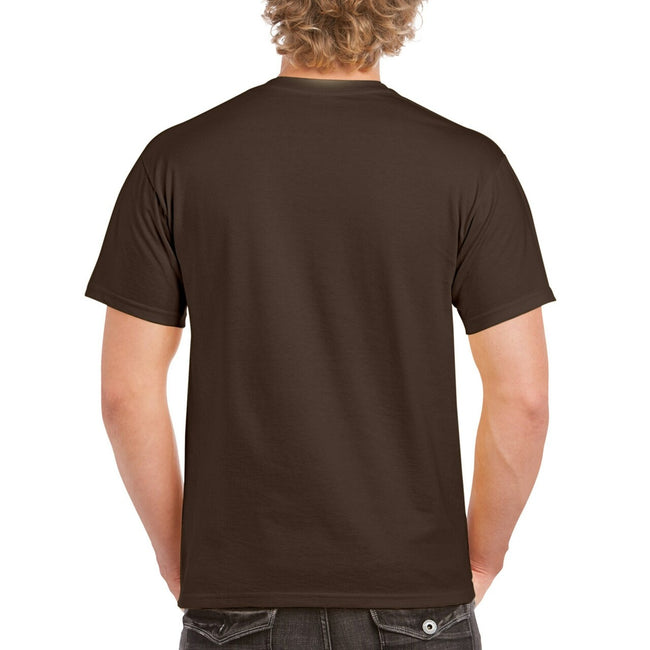 Dark Chocolate - Side - Gildan Mens Heavy Cotton Short Sleeve T-Shirt (Pack Of 5)