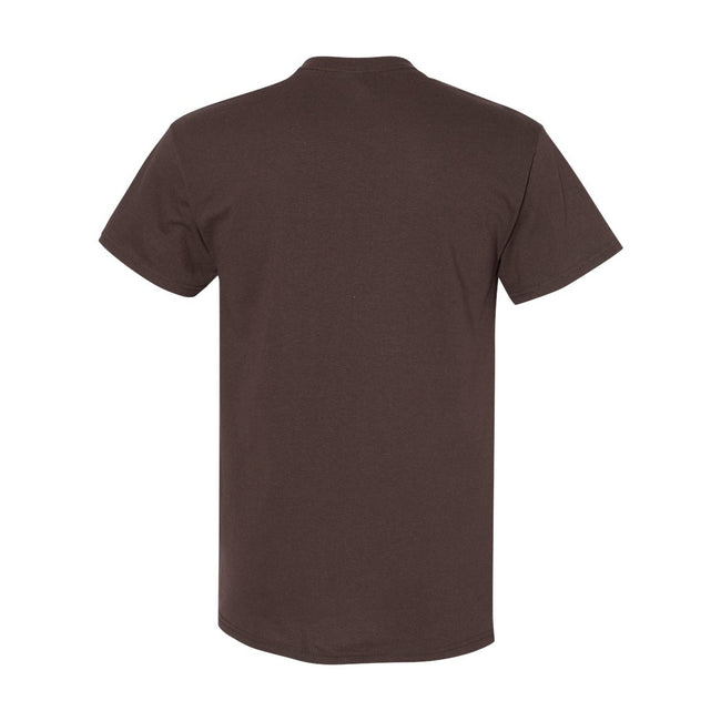 Dark Chocolate - Lifestyle - Gildan Mens Heavy Cotton Short Sleeve T-Shirt (Pack Of 5)