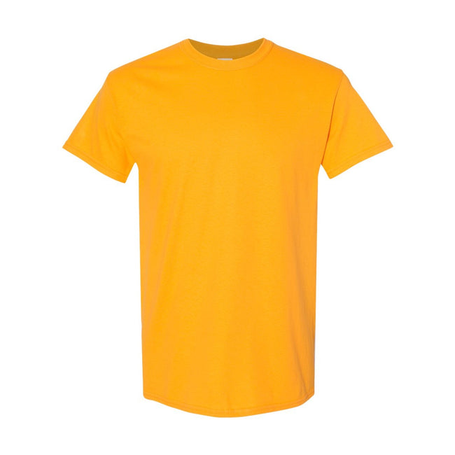 Gold - Front - Gildan Mens Heavy Cotton Short Sleeve T-Shirt (Pack Of 5)
