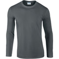 Charcoal - Front - Gildan Mens Soft Style Long Sleeve T-Shirt (Pack Of 5)