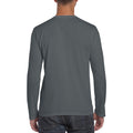 Charcoal - Side - Gildan Mens Soft Style Long Sleeve T-Shirt (Pack Of 5)