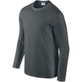 Charcoal - Lifestyle - Gildan Mens Soft Style Long Sleeve T-Shirt (Pack Of 5)