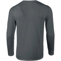 Charcoal - Pack Shot - Gildan Mens Soft Style Long Sleeve T-Shirt (Pack Of 5)