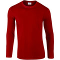 Red - Front - Gildan Mens Soft Style Long Sleeve T-Shirt (Pack Of 5)