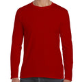 Red - Back - Gildan Mens Soft Style Long Sleeve T-Shirt (Pack Of 5)