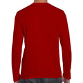 Red - Side - Gildan Mens Soft Style Long Sleeve T-Shirt (Pack Of 5)