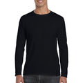 Black - Back - Gildan Mens Soft Style Long Sleeve T-Shirt (Pack Of 5)