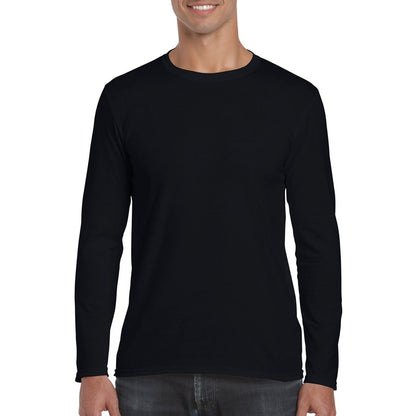 Black - Back - Gildan Mens Soft Style Long Sleeve T-Shirt (Pack Of 5)