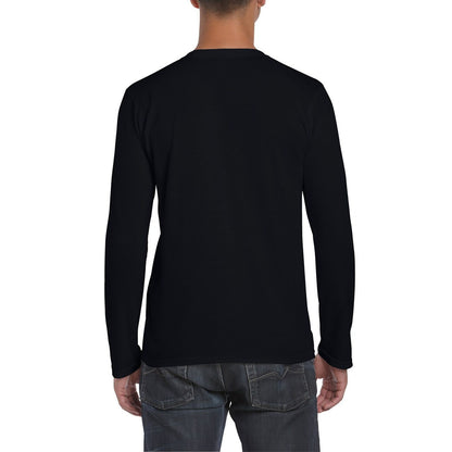 Black - Side - Gildan Mens Soft Style Long Sleeve T-Shirt (Pack Of 5)