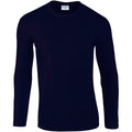 Navy - Front - Gildan Mens Soft Style Long Sleeve T-Shirt (Pack Of 5)