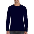 Navy - Back - Gildan Mens Soft Style Long Sleeve T-Shirt (Pack Of 5)