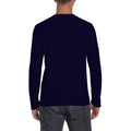 Navy - Side - Gildan Mens Soft Style Long Sleeve T-Shirt (Pack Of 5)