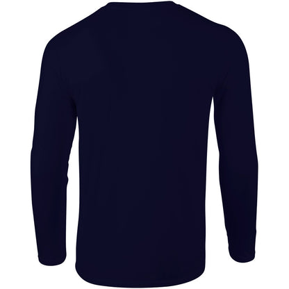 Navy - Pack Shot - Gildan Mens Soft Style Long Sleeve T-Shirt (Pack Of 5)