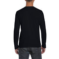 Black - Side - Gildan Mens Soft Style Long Sleeve T-Shirt (Pack Of 5)