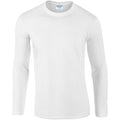 White - Front - Gildan Mens Soft Style Long Sleeve T-Shirt (Pack Of 5)