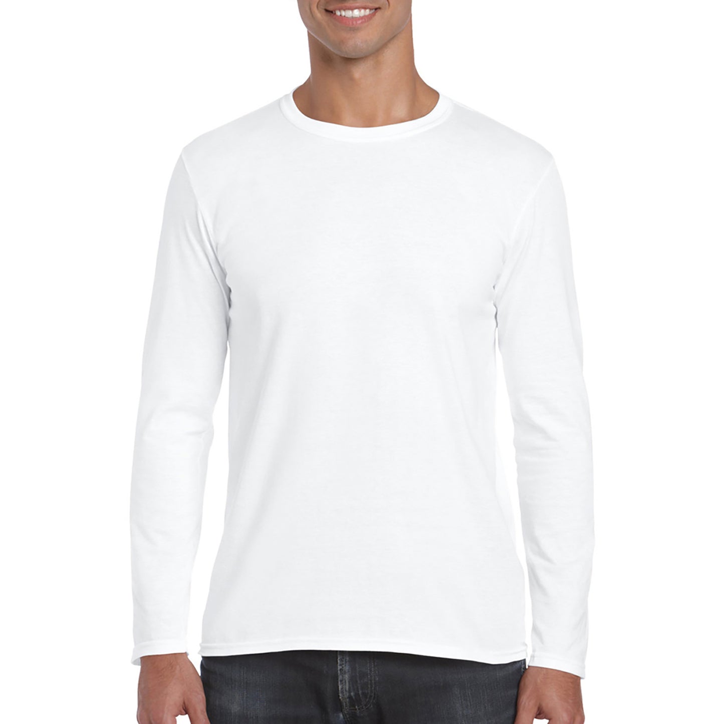 White - Back - Gildan Mens Soft Style Long Sleeve T-Shirt (Pack Of 5)