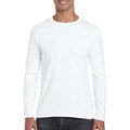 White - Back - Gildan Mens Soft Style Long Sleeve T-Shirt (Pack Of 5)