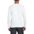White - Side - Gildan Mens Soft Style Long Sleeve T-Shirt (Pack Of 5)