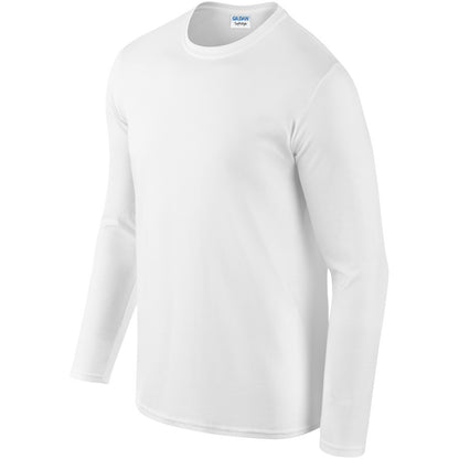 White - Lifestyle - Gildan Mens Soft Style Long Sleeve T-Shirt (Pack Of 5)