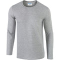 Sport Grey (RS) - Front - Gildan Mens Soft Style Long Sleeve T-Shirt (Pack Of 5)