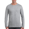 Royal - Close up - Gildan Mens Soft Style Long Sleeve T-Shirt (Pack Of 5)