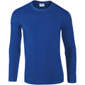 Sport Grey (RS) - Close up - Gildan Mens Soft Style Long Sleeve T-Shirt (Pack Of 5)