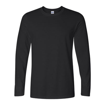 Black - Front - Gildan Mens Soft Style Long Sleeve T-Shirt (Pack Of 5)