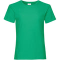 Kelly Green - Front - Fruit Of The Loom Girls Childrens Valueweight Short Sleeve T-Shirt (Pack Of 5)