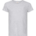 Heather Grey - Front - Fruit Of The Loom Girls Childrens Valueweight Short Sleeve T-Shirt (Pack Of 5)
