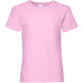 Light Pink - Front - Fruit Of The Loom Girls Childrens Valueweight Short Sleeve T-Shirt (Pack Of 5)