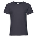 Deep Navy - Front - Fruit Of The Loom Girls Childrens Valueweight Short Sleeve T-Shirt (Pack Of 5)