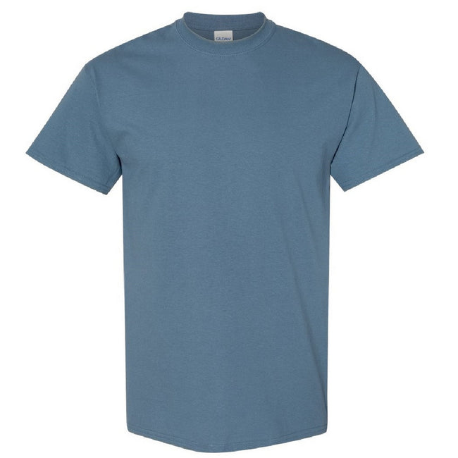 Indigo Blue - Front - Gildan Mens Heavy Cotton Short-Sleeved T-Shirt
