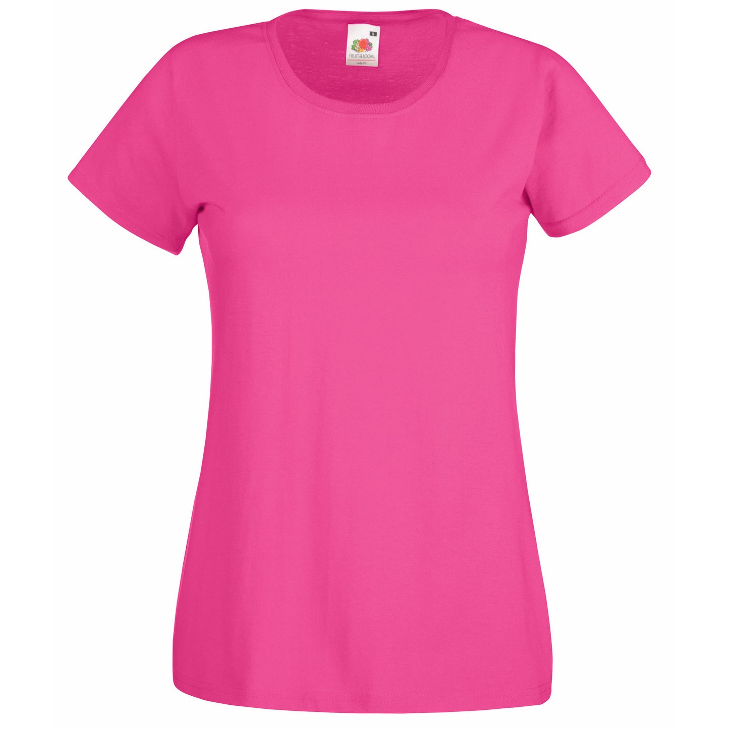 Fuchsia - Front - Fruit Of The Loom Ladies-Womens Lady-Fit Valueweight Short Sleeve T-Shirt (Pack Of 5)