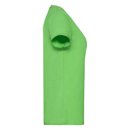 Lime - Side - Fruit Of The Loom Ladies-Womens Lady-Fit Valueweight Short Sleeve T-Shirt (Pack Of 5)