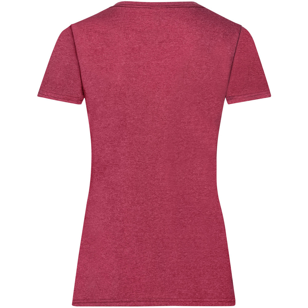 Vintage Heather Red - Back - Fruit Of The Loom Ladies-Womens Lady-Fit Valueweight Short Sleeve T-Shirt (Pack Of 5)