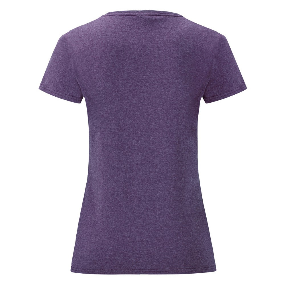 Heather Purple - Back - Fruit Of The Loom Ladies-Womens Lady-Fit Valueweight Short Sleeve T-Shirt (Pack Of 5)