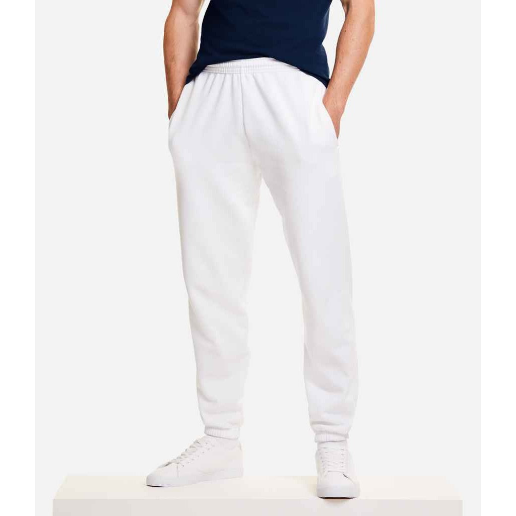 White - Side - Fruit Of The Loom Mens Classic Elasticated Jogging Bottoms