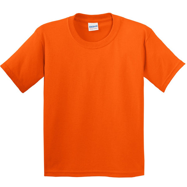 Orange - Front - Gildan Youth Unisex Heavy Cotton T-Shirt